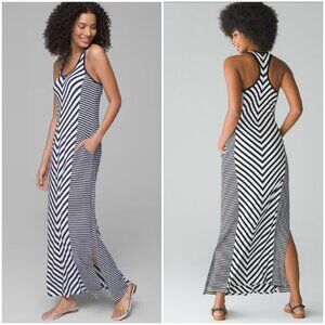 Soma Navy and White Stripe Maxi Dress